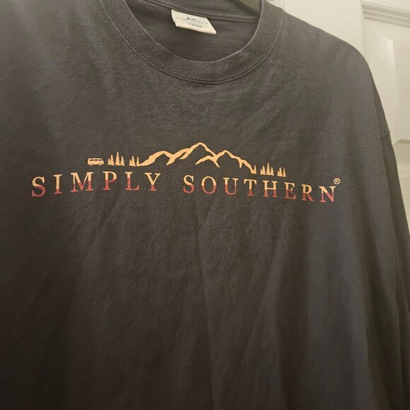 Simply Southern Tops - Simply Southern Gray long sleeve cotton shirt VW van on back catchy phrase l